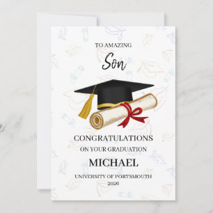 Proud Son Graduation Personalized Card