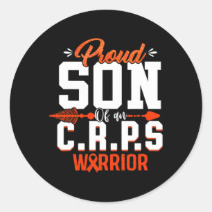 Proud Son Of A Crps Warrior Month Orange Ribbon Classic Round Sticker