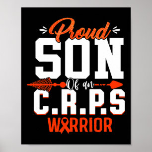 Proud Son Of A Crps Warrior Month Orange Ribbon Poster