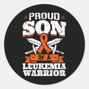 Proud Son Of A Leukaemia Warrior Child Awareness B Classic Round Sticker