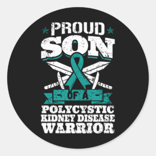 Proud Son Of A Polycystic Kidney Disease Warrior A Classic Round Sticker