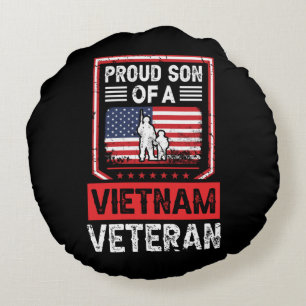 Proud Son Of A Vietnam Veteran Round Cushion
