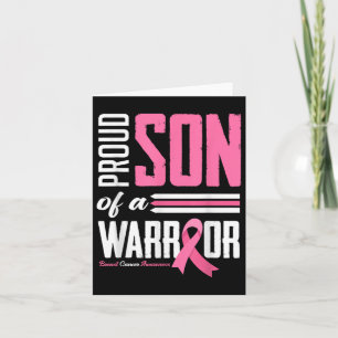 Proud Son Of A Warrior Mum Breast Cancer Awareness Card