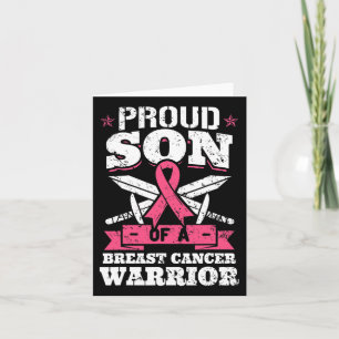 Proud Son Of Breast Cancer Warrior Pink Awareness  Card