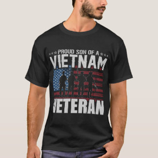 Proud Son US Army Vietnam Veteran USA Flag T-Shirt