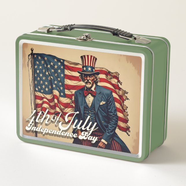 Proud Soul of the 4th of July Metal Lunch Box (Front)