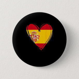 Proud Spanish Boy Girl Aunt Dad Mum Spain Flag Hea 6 Cm Round Badge