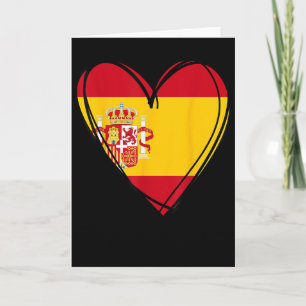 Proud Spanish Boy Girl Aunt Dad Mum Spain Flag Hea Card