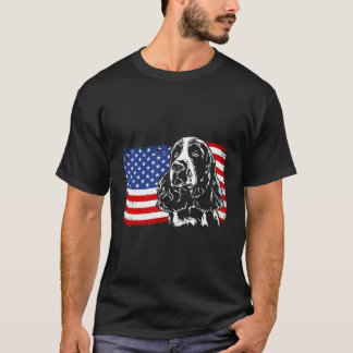 Proud Springer Spaniel American Flag Patriotic Dog T-Shirt