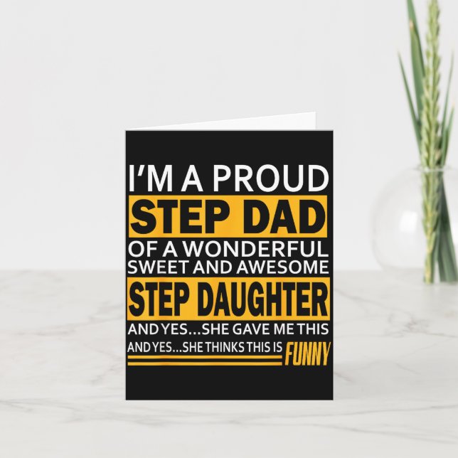 Proud Step Dad Father Day Gift For Stepdad From St Card (Front)