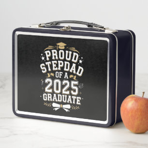 Proud Step Dad Of A 2025 Graduate Graduation Metal Lunch Box