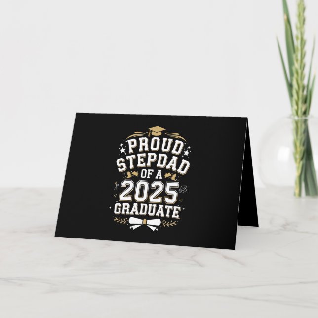 Proud Step Dad Of A 2025 Graduate Graduation Thank You Card (Front)