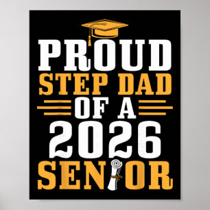 Proud Step Dad Of A 2026 College Graduate Graduati Poster
