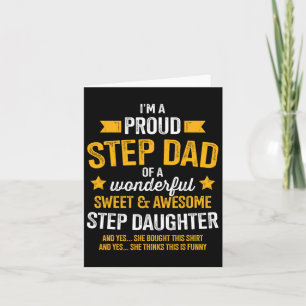 Proud Step Dad Of Awesome Step Daughter Fathers Da Card