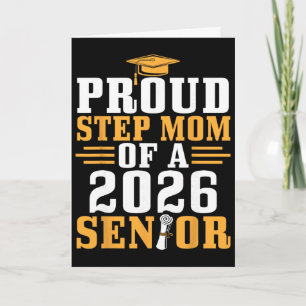 Proud Step Mum 2026 Senior Graduation Diploma Son Card