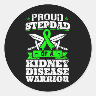Proud Stepdad Of A Kidney Disease Warrior Ckd Awar Classic Round Sticker