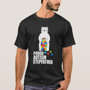 Proud Stepfather Bear Autism Awareness T Shirt Lov