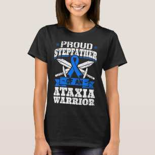 Proud Stepfather Of An Ataxia Warrior Blue Awarene T-Shirt