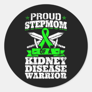 Proud Stepmom Of A Kidney Disease Warrior Renal Aw Classic Round Sticker