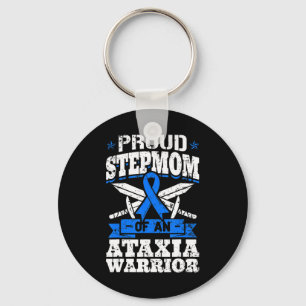 Proud Stepmom Of An Ataxia Warrior Awareness Ribbo Key Ring