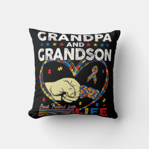 Proud Support Autism Grandpa And Grandson Autism A Cushion