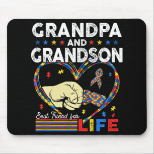 Proud Support Autism Grandpa And Grandson Autism A Mouse Pad