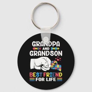 Proud Suprt Au Grandpa And Grandson Au Awareness Key Ring