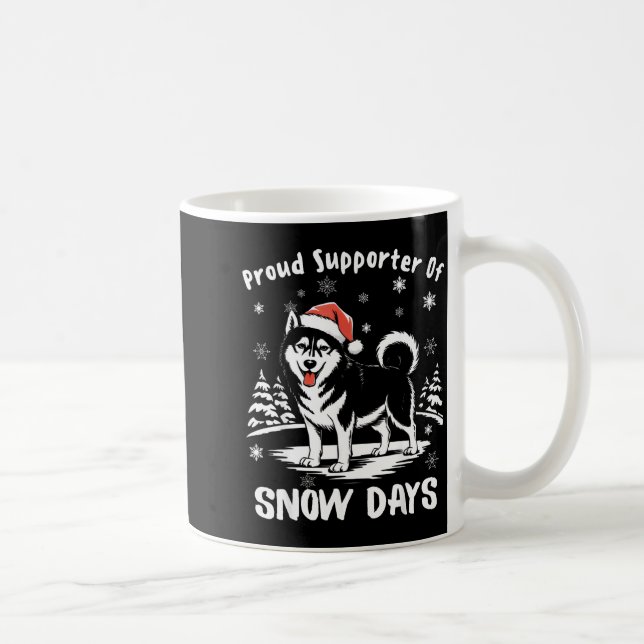 Proud Suprter Of Snow Days Cute Winter Snowflake F Coffee Mug (Right)