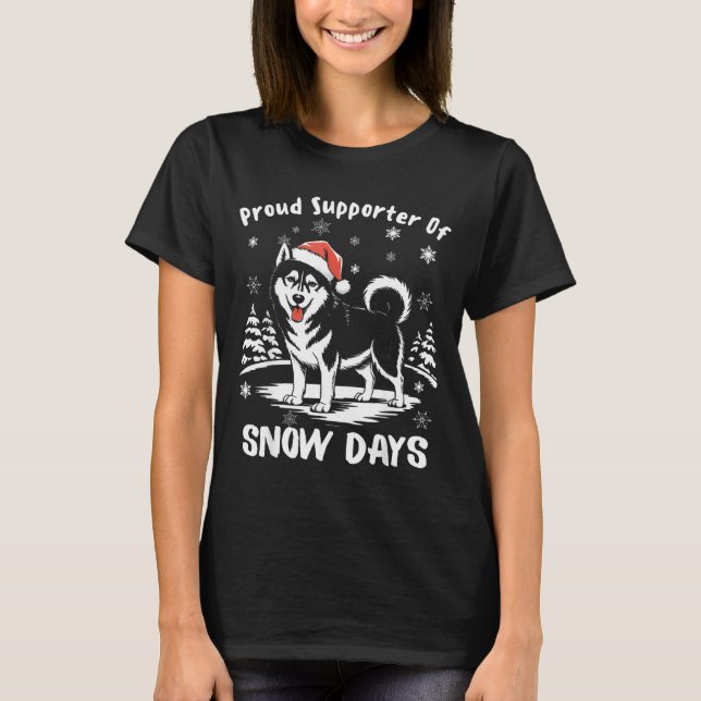 Proud Suprter Of Snow Days Cute Winter Snowflake F T-Shirt (Front)