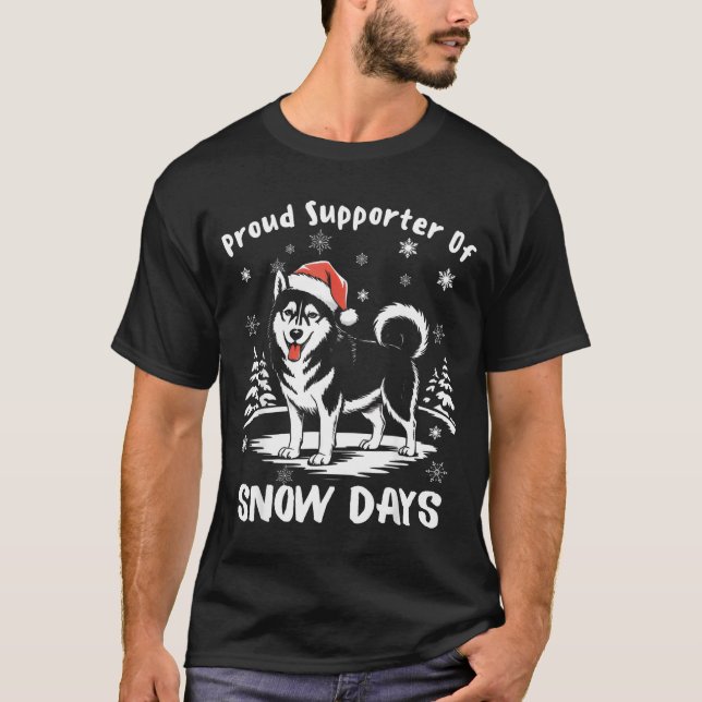 Proud Suprter Of Snow Days Cute Winter Snowflake F T-Shirt (Front)