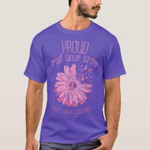 Proud Survivor Daisy Pink Breast Cancer Awareness T-Shirt