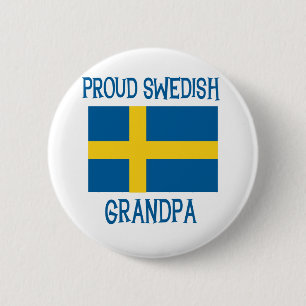 Proud Swedish Grandpa 6 Cm Round Badge