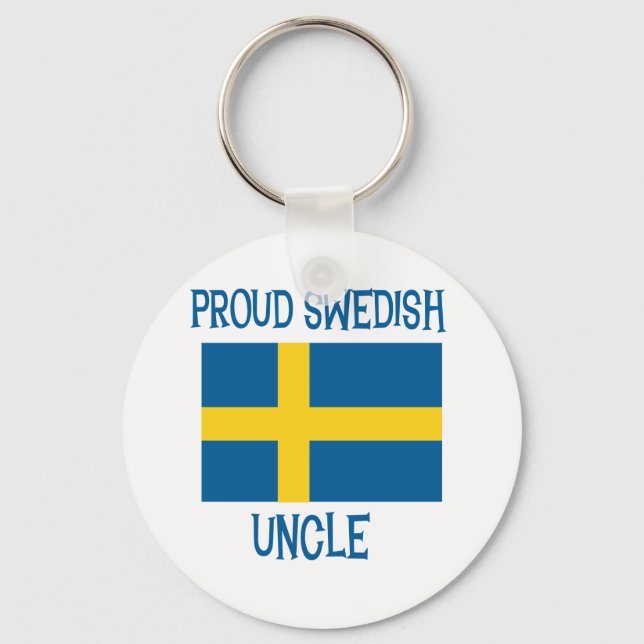 Proud Swedish Uncle Key Ring (Front)