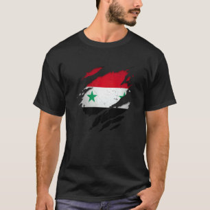 Proud Syrian Torn Ripped Syria Flag T-Shirt