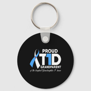 Proud T1D Grandparent Of Granddaughter Diabetes Aw Key Ring