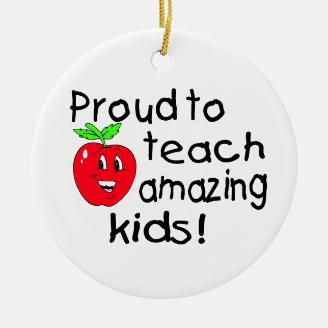Proud Teacher Ceramic Ornament (Front)