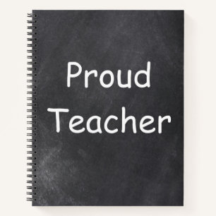 Proud Teacher Chalkboard Design Gift Idea Notebook