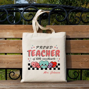Proud Teacher of Sweethearts Valentine's Day Tote Bag