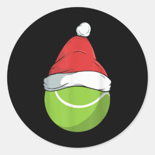 Proud Tennis Santa Hat Christmas Smash Badminton Classic Round Sticker