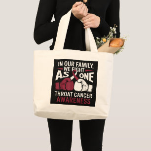 Proud Throat Cancer Survivor Inspirational Large Tote Bag