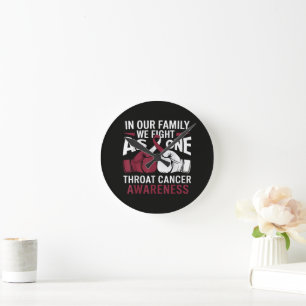 Proud Throat Cancer Survivor Inspirational Round Clock