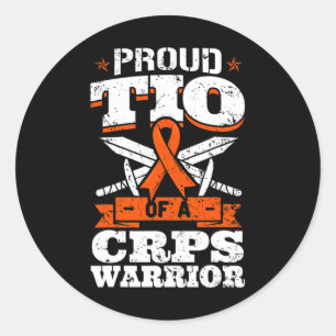 Proud Tio Of A Crps Warrior Rsd Awareness Ribbon R Classic Round Sticker