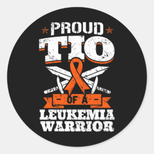 Proud Tio Of A Leukaemia Warrior Uncle Awareness B Classic Round Sticker