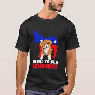 Proud To Be A Democrat Dogs Corgi USA America Donk T-Shirt