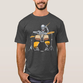 Proud To Be A Drummer Funny Skeleton Playing Drums T-Shirt