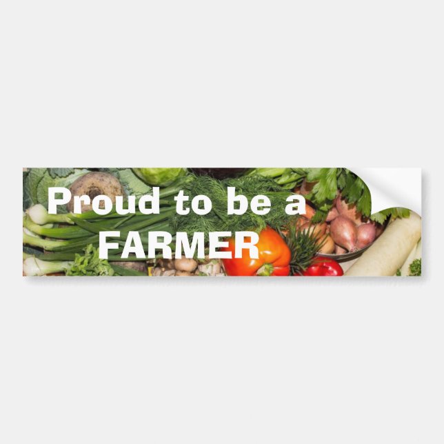 Proud To Be A Farmer Bumper Sticker (Front)