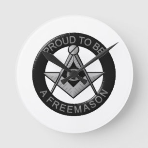 Proud To Be A Freemason Round Clock