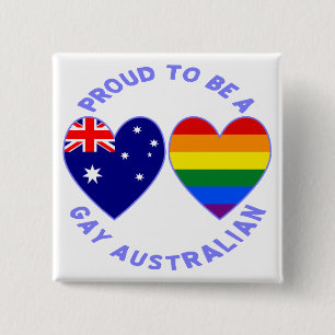 Proud to be a Gay Australian 15 Cm Square Badge