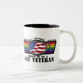 Proud To Be A Gay Veteran Two-Tone Coffee Mug