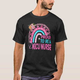 Proud To Be A Nicu Nurse Rainbow Leopard Nicu Nur T-Shirt